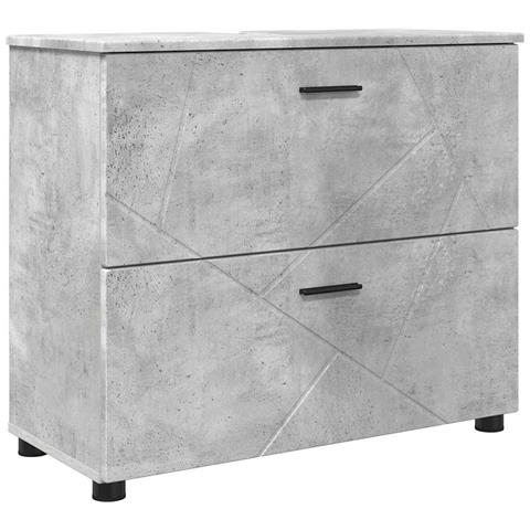 Mobile da Bagno con cassetto Grigio cemento 76.5 x 35 x 64 cm - Foto 1