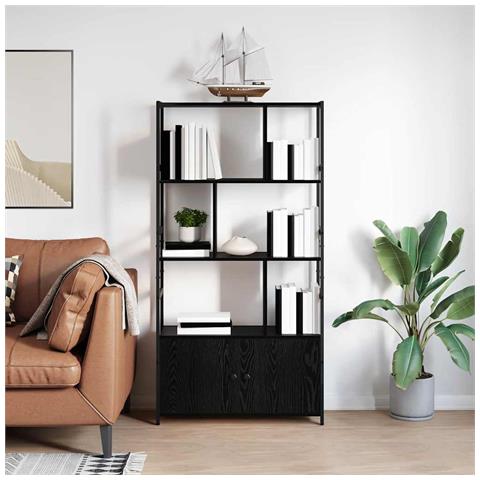 Libreria Rovere nero 80 x 30 x 155.5 cm Legno multistrato - Foto 2