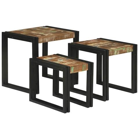 Tavoli da annidamento 3 pcs Legno massello di recupero - Foto 1
