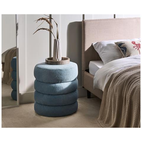 Pouf Sumpter Bouclé Blu - Foto 1