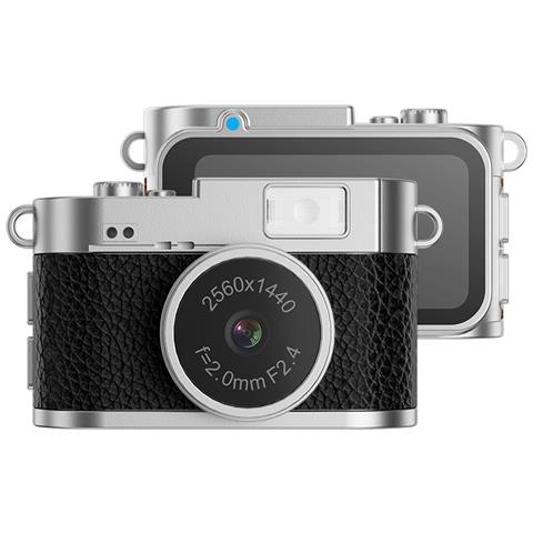 Mini Fotocamera Retrò Con Torcia: Video Hd 1080p, Portachiavi Portatile Black - Foto 1