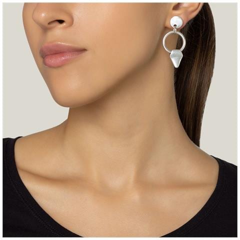 Orecchini A Cerchio E Triangolo In Argento Di Gloria Mag - Foto 2