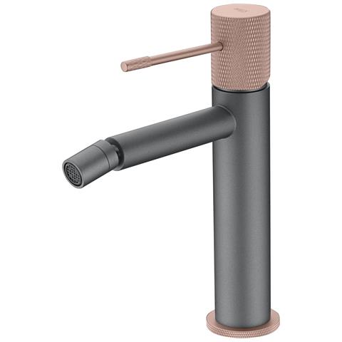 Imex Miscelatore Bidet Monocomando In Ottone Con Finitura Nero E Oro Rosa Opaco Cartuccia Ceramica Ø26 Mm 2 Flessibili 3-8 Inclusi Altezza 200 Mm Canna 130 Mm – Modello Bdd038-2gc - Foto 1