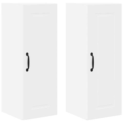 Pensile cucina 2 pcs Bianco 30 x 31 x 80 cm Legno multistrato - Foto 1