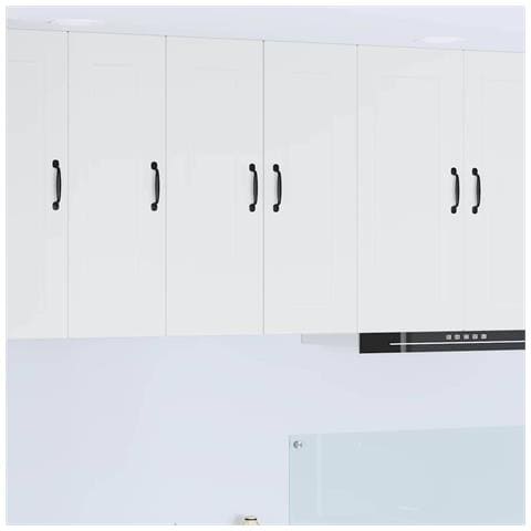 Pensile cucina 2 pcs Bianco 30 x 31 x 80 cm Legno multistrato - Foto 2