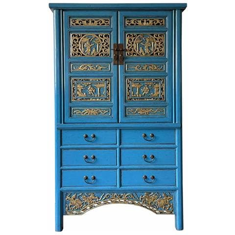 Armadio In Legno Blu 100x43x170h - Foto 1