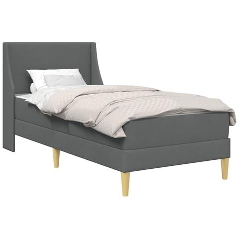 Struttura letto con materasso Grigio scuro 90 x 200 cm Tessuto - Foto 1