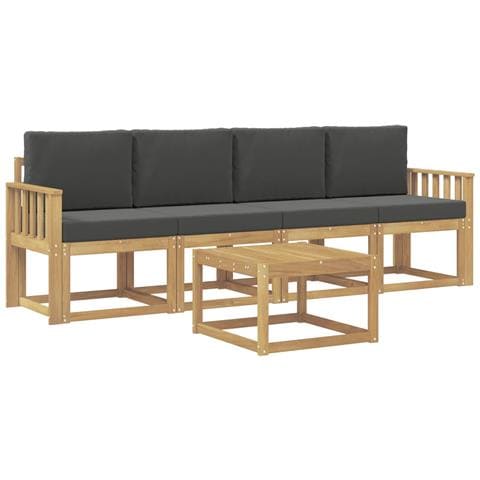 Set di divani da esterno con cuscino 5 pcs Bianco e Antracite - Foto 1