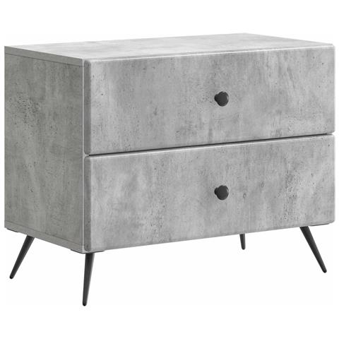 Armadio da Notte Grigio Cemento 62 x 34,5 x 47,5 cm - Foto 1