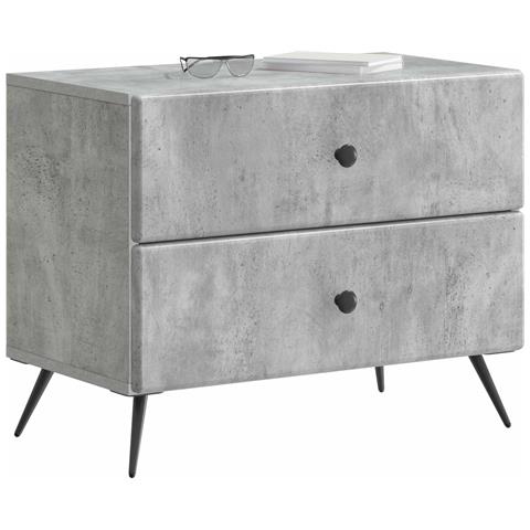 Armadio da Notte Grigio Cemento 62 x 34,5 x 47,5 cm - Foto 2