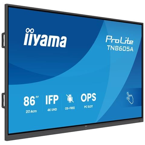 TN8605A-B1AG visualizzatore di messaggi Pannello piatto interattivo 2,17 m (85.6") 500 cd /m² 4K Ultra HD Nero Touch screen - Foto 1