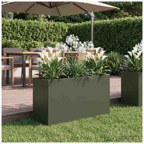 Vaso da giardino Verde Oliva 80 x 40 x 50 cm - Foto 2