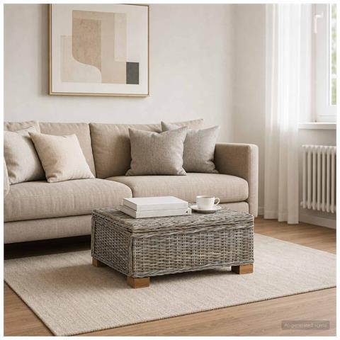 Tavolino da salotto GENDT Rattan naturale Grigio Kubu - Foto 2