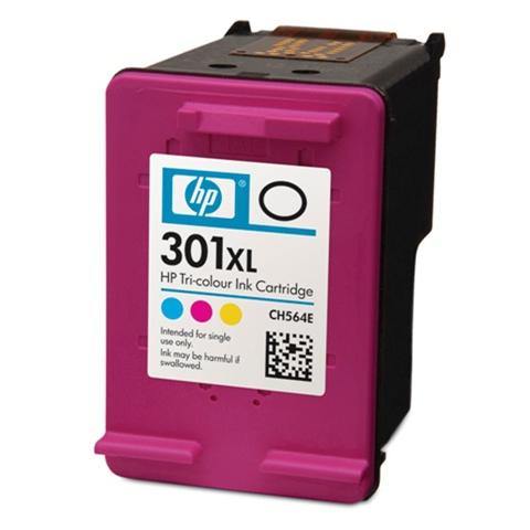 CH564EE#301 Cartuccia Ink Originale 301XL Ciano Gialla Magenta alta Resa per HP OfficeJet 4636 / DeskJet1000 Capacità 330 Pagine - Foto 1