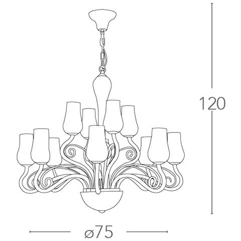 I-ANGEL / 12 - Lampadario trasparente classico 40 watt E14 - Foto 14