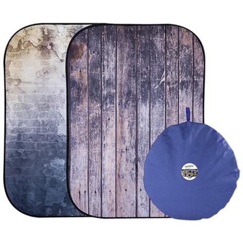 Fondale ripiegab. 1,5m x 2,1m Staccionata / muro rovinato - Foto 1