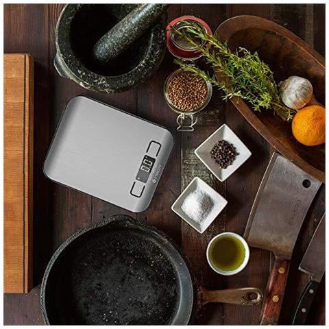 Bilancia Da Cucina Digitale Bilance Da Cucina Premium In Acciaio Inox Elettronici Stile Ultra Bilance Slim Food Design Display Lcd Compatto Bagagli Easy Clean Argento - Foto 4