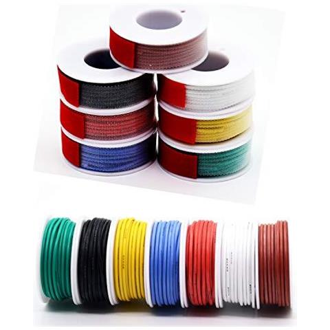 18 Awg 1.0mm Kit Filo Solido Elettrico Cavo Fili 7 Colori 16.3ft Ogni Bobina Collegare Rame Stagnato Filo Filo Di Tagliere Per Diy - Foto 4