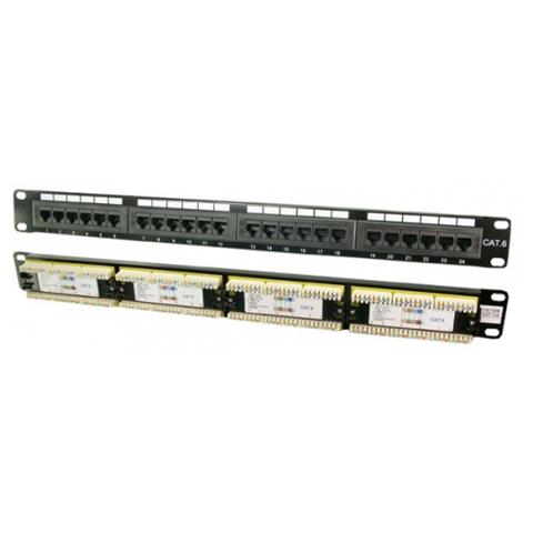 Patch Panel 19" CAT6 24-Port, CAT6, Nero - Foto 1