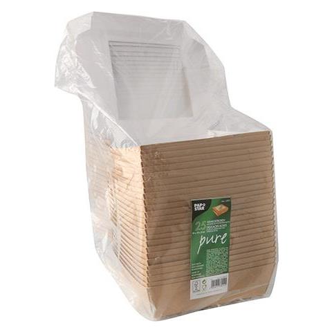 86575 Contenitore Monouso Per Conservare Il Cibo Cartoncino, Acido Polilattico (pla) Marrone - Foto 2