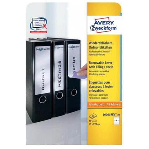 L6061rev-20 Rettangolo Con Angoli Arrotondati Rimovibile Bianco 80pezzo (i) Etichetta Autoadesiva - Foto 1