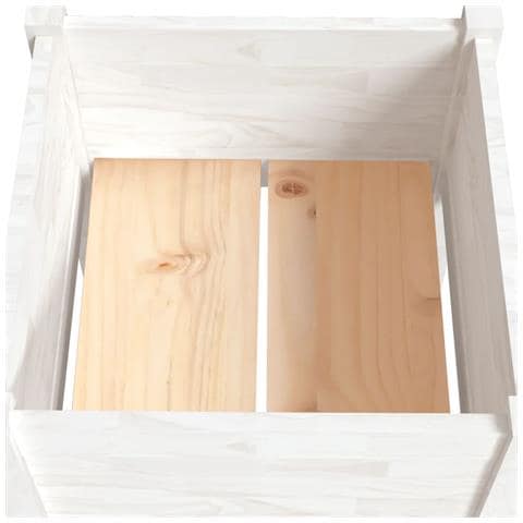Fioriera Da Giardino Bianca 40x40x70 Cm Legno Massello Di Pino - Foto 7