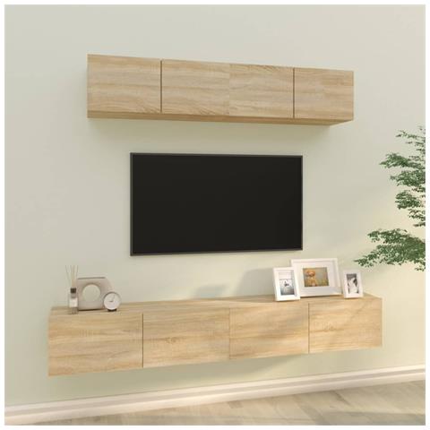 Set Di Mobili Porta Tv 4 Pz Rovere Sonoma In Legno Multistrato - Foto 11