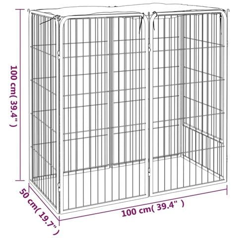 Box Cani A 6 Pannelli Nero 50x100cm Acciaio Verniciato Polvere - Foto 6