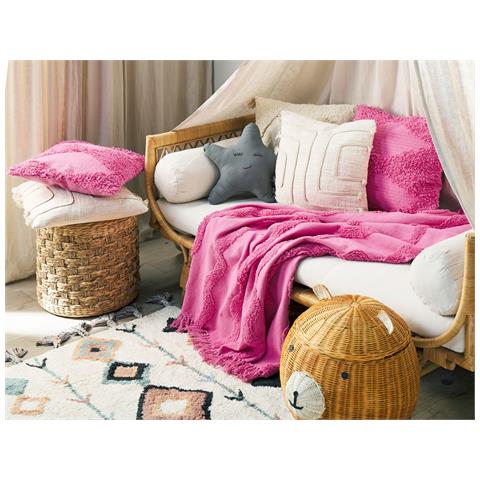 Coperta Khari Cotone 125 X 150 Cm Rosa - Foto 1