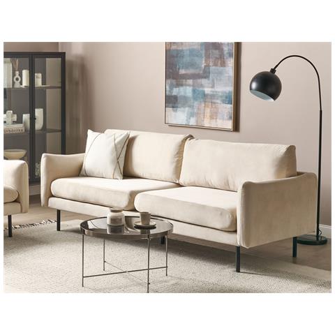 Divano 3 Posti Vinterbro Velluto Beige Chiaro - Foto 1
