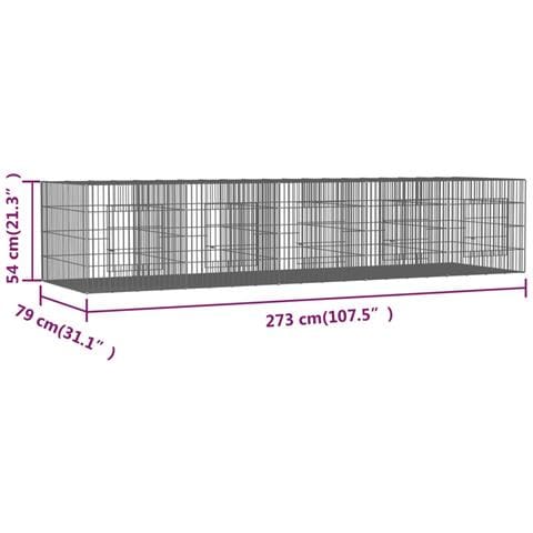 Conigliera Con 5 Pannelli 273x79x54 Cm Ferro Zincato - Foto 6