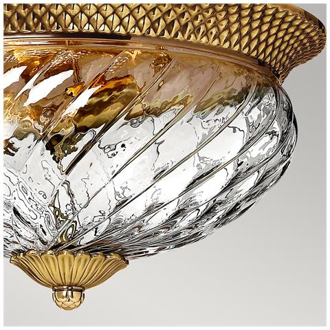 Plafoniera Contemporanea Plantation Ottone Bronzo Brunito Vetro 3 Luci E27 - Foto 2