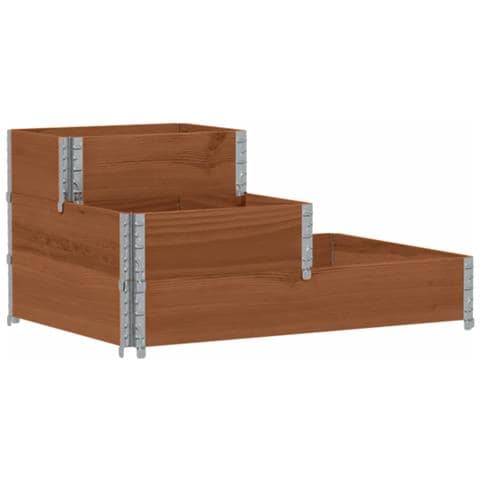 Fioriera Rialzata a 3 Livelli Marrone 120x80 cm Legno di Pino - Foto 2