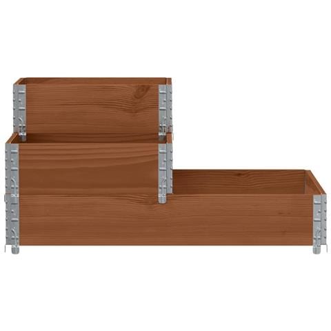 Fioriera Rialzata a 3 Livelli Marrone 120x80 cm Legno di Pino - Foto 3