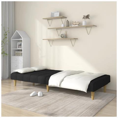 Divano Letto A 2 Posti Nero In Tessuto - Foto 2