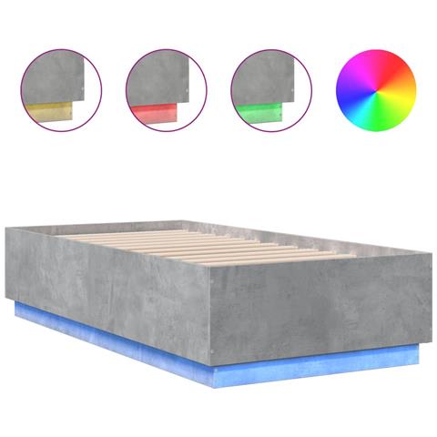Giroletto Luci Led Grigio Cemento 90x190cm In Legno Multistrato - Foto 2