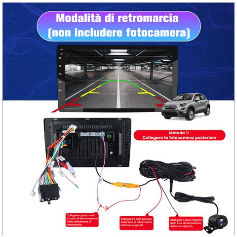 9 Pollici Autoradio Per Fiat 500x (2014-2020) Android 12 (2g+32gb) Car Radio Con Carplay Android Auto Bluetooth Comandi Al Volante Schermo Diviso Gps Navigazione - Foto 2