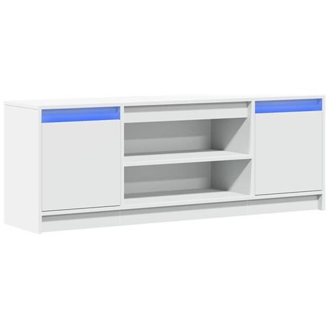 Mobile Porta Tv Con Led Bianco 139,5x34x50 Cm In Truciolato - Foto 3