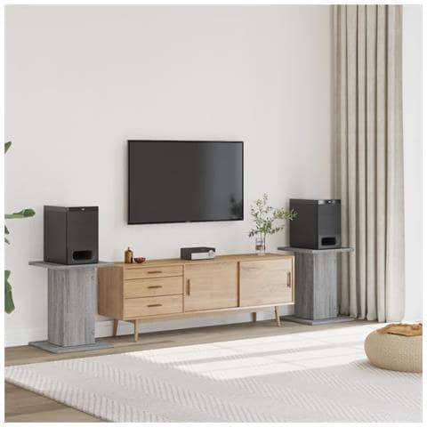Supporti Altoparlanti 2 Pz Grigio 30x30x40 Cm In Multistrato - Foto 1