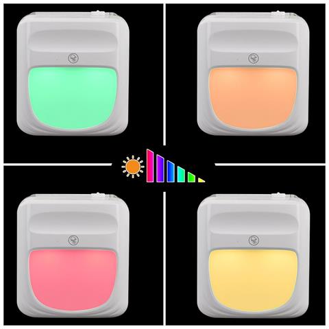 2 Lampade Notte Luce Notturna LED 3 Funzioni RGB Bianco Dimmerabile Crepuscolare - Foto 2