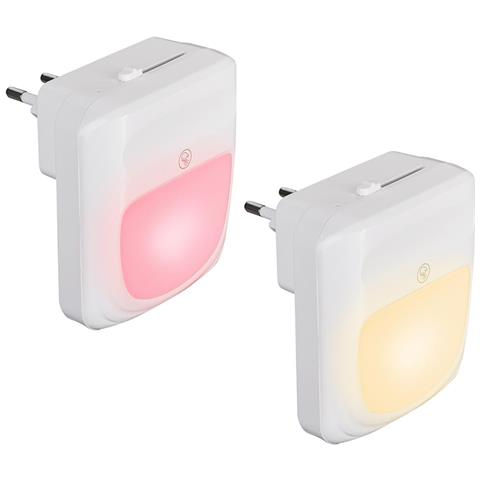 2 Lampade Notte Luce Notturna LED 3 Funzioni RGB Bianco Dimmerabile Crepuscolare - Foto 1