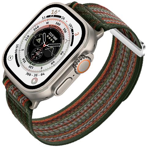 Cinturino Sport Loop In Nylon Intrecciato Per Apple Watch Green+orange S - Foto 1