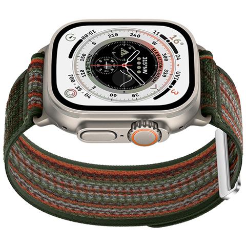 Cinturino Sport Loop In Nylon Intrecciato Per Apple Watch Green+orange S - Foto 2