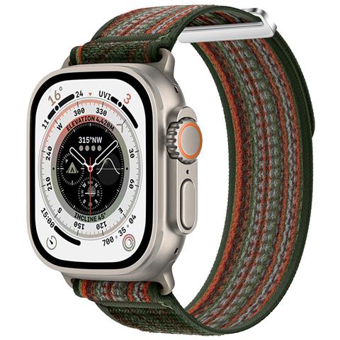 Cinturino Sport Loop In Nylon Intrecciato Per Apple Watch Green+orange S - Foto 4