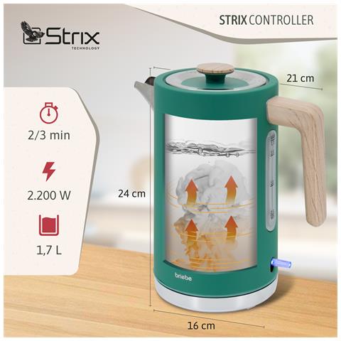 Skt1167gre Nordic Tostapane A Fessura Larga A 2 Fette+ Bollitore Elettrico 1,7l Senza Bpa 2200w Verde - Foto 2