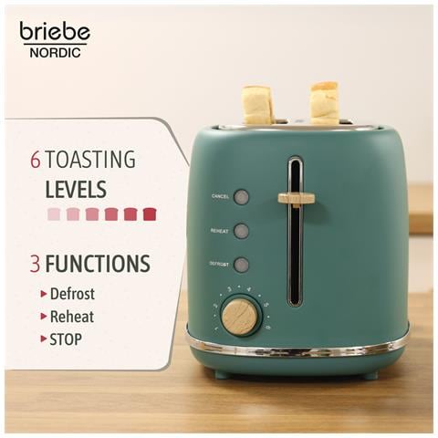 Skt1167gre Nordic Tostapane A Fessura Larga A 2 Fette+ Bollitore Elettrico 1,7l Senza Bpa 2200w Verde - Foto 9