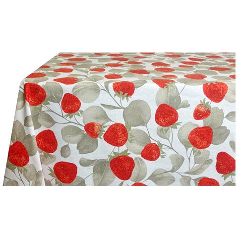 Tovaglia Per Salotto Cucina Tavolo 100% Cotone Made In Italy Fragola Rp 140x240 Fragola - Foto 5