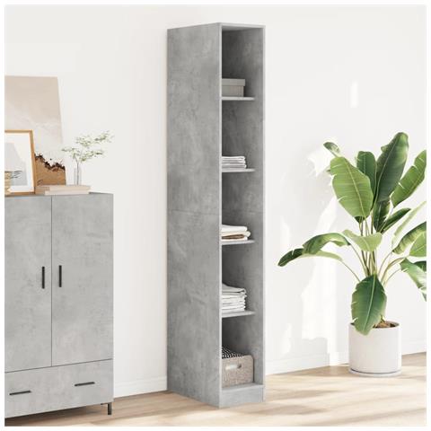 Armadio Grigio Cemento 30x50x200 Cm In Legno Multistrato - Foto 1