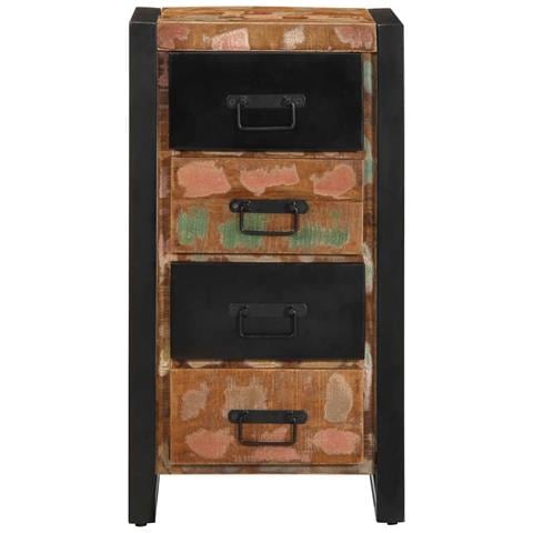 Cassettiera Multicolore 40x40x75 cm Legno Massello di Recupero - Foto 2