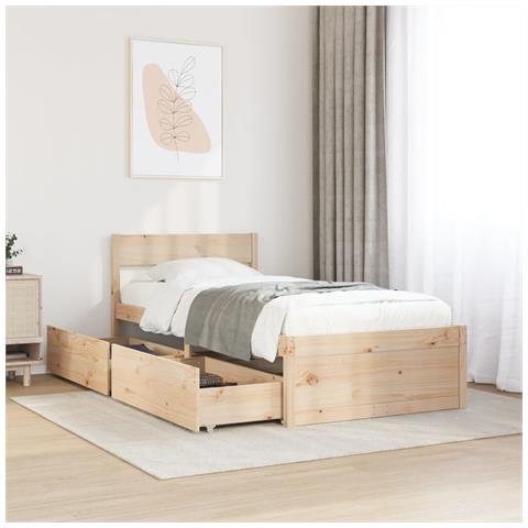 Giroletto Senza Materasso 100x200 Cm In Legno Massello Di Pino - Foto 1